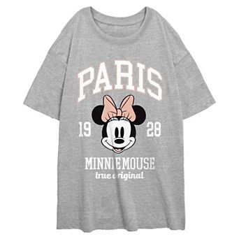 Disney's Minnie Mouse True Original Paris 1928 Juniors' Oversized Graphic Tee