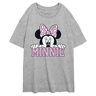 Disney's Minnie Mouse Peeking Juniors' Oversized Graphic Tee
