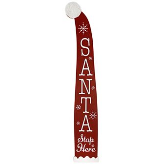 Northlight Santa Stop Here Christmas Hat Porch Sign Decor
