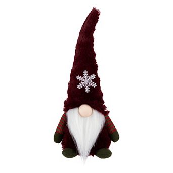 Northlight LED Faux Fur Gnome with Snowflake Christmas Figure Table Décor