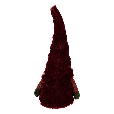 Northlight LED Faux Fur Gnome with Snowflake Christmas Figure Table Décor