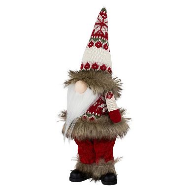Northlight Faux Fur Gnome with Knitted Outfit Christmas Figure Table Décor