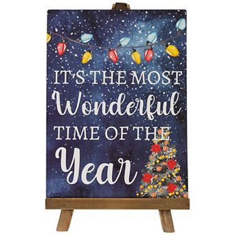 Northlight It's The Most Wonderful Time of The Year Christmas Sign Table Decor