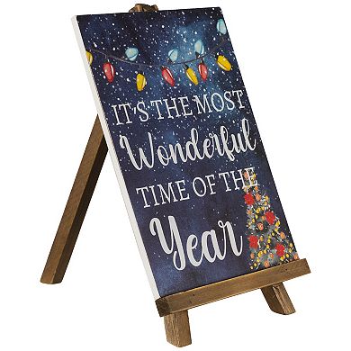 Northlight It's The Most Wonderful Time of The Year Christmas Sign Table Decor