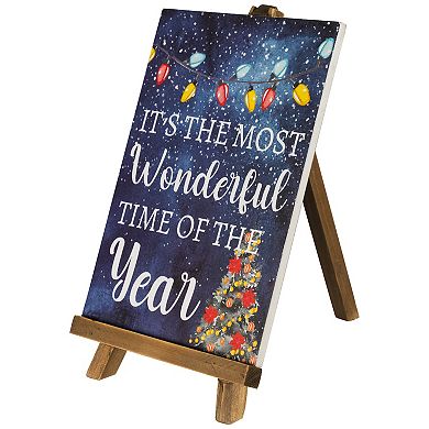 Northlight It's The Most Wonderful Time of The Year Christmas Sign Table Decor