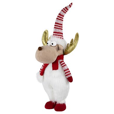 Northlight 25-in. Standing Plush Moose Glitter Antler Christmas Figure Floor Decor