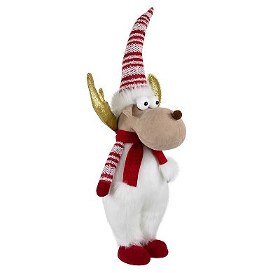 Northlight 25-in. Standing Plush Moose Glitter Antler Christmas Figure Floor Decor