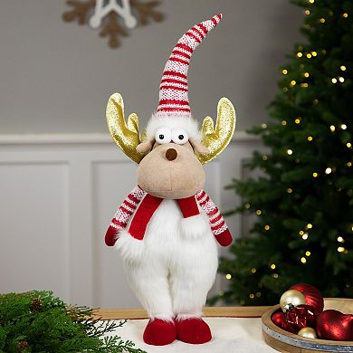 Northlight 25-in. Standing Plush Moose Glitter Antler Christmas Figure Floor Decor