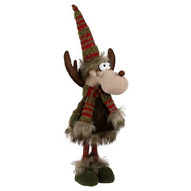 Northlight 18-in.Standing Plush Striped Legs Moose Christmas Figure Floor Decor