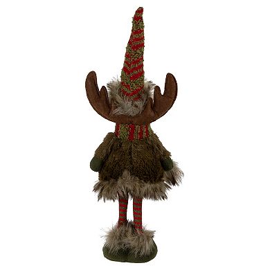 Northlight 18-in.Standing Plush Striped Legs Moose Christmas Figure Floor Decor
