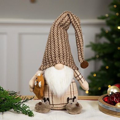 Northlight 14-in. Sitting Gnome With Teddy Bear Christmas Figure Table Decor