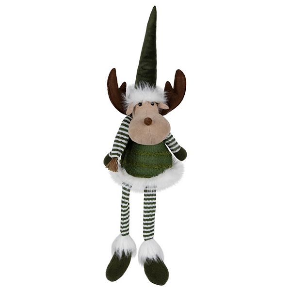 Northlight 20-in. Dangling Striped Legs Sitting Moose Christmas