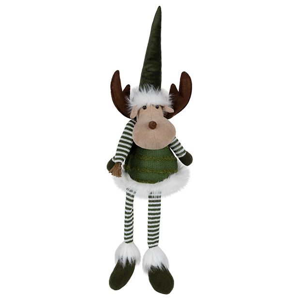 Northlight 20-in. Dangling Striped Legs Sitting Moose Christmas