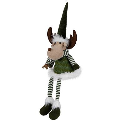 Northlight 20-in. Dangling Striped Legs Sitting Moose Christmas Figure Table Decor