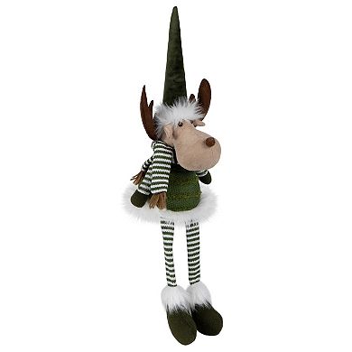 Northlight 20-in. Dangling Striped Legs Sitting Moose Christmas Figure Table Decor