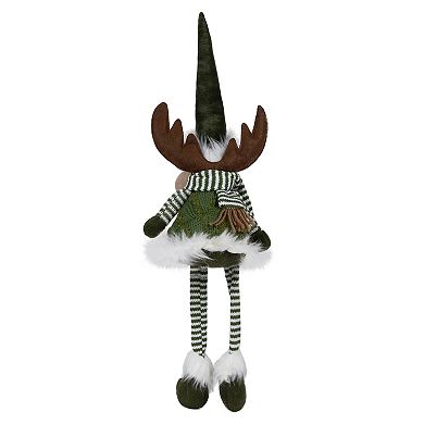 Northlight 20-in. Dangling Striped Legs Sitting Moose Christmas Figure Table Decor