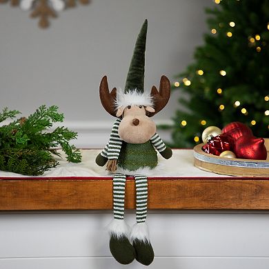 Northlight 20-in. Dangling Striped Legs Sitting Moose Christmas Figure Table Decor