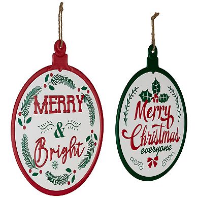 Northlight 2-pc. Ornament Style Metal Christmas Wall Sign Decor Set