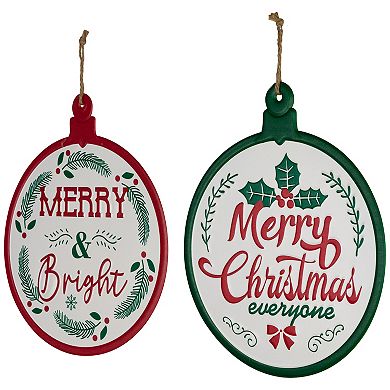 Northlight 2-pc. Ornament Style Metal Christmas Wall Sign Decor Set