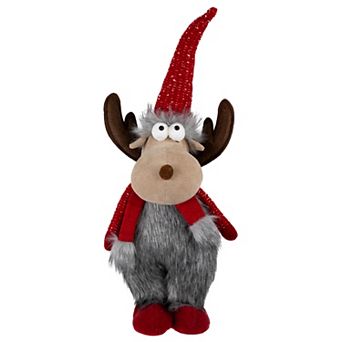 Northlight 20 in Standing Plush Moose Christmas Figure Table Decor