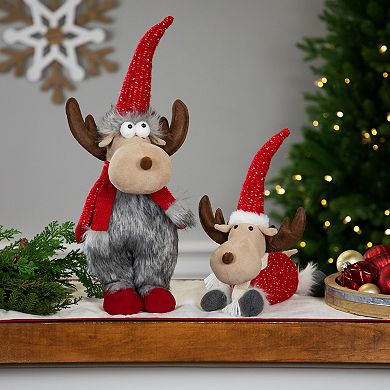 Northlight 20-in. Standing Plush Moose Christmas Figure Table Decor