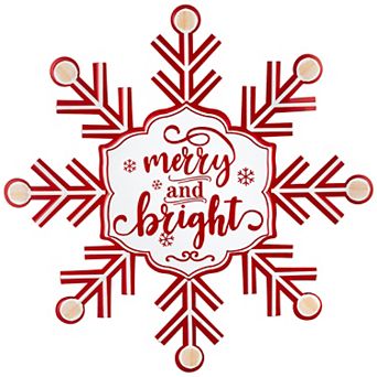 Northlight Merry and Bright Snowflake Metal Wall Sign Decor