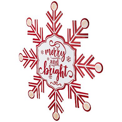 Northlight Merry and Bright Snowflake Metal Wall Sign Decor