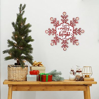 Northlight Merry and Bright Snowflake Metal Wall Sign Decor