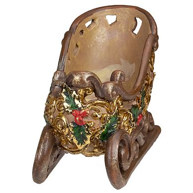 Northlight 8.75-in. Brown & Gold Christmas Sleigh Table Decor