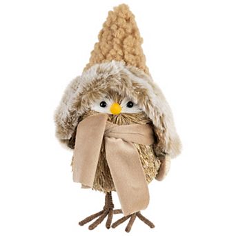 Northlight 8 in Woodland Bird in Winter Hat Christmas Figurine Table Decor