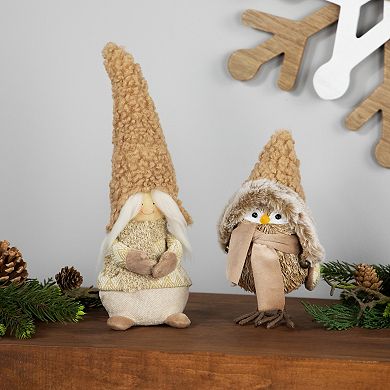 Northlight 8-in. Woodland Bird in Winter Hat Christmas Figurine Table Decor