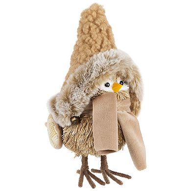 Northlight 8-in. Woodland Bird in Winter Hat Christmas Figurine Table Decor