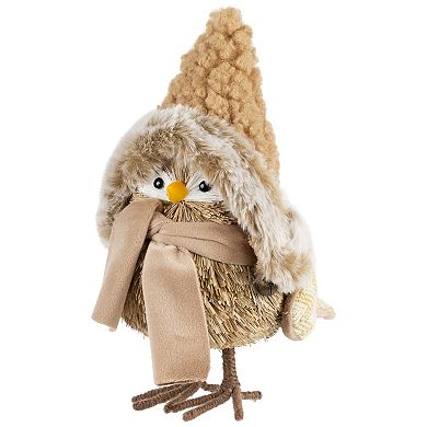 Northlight 8-in. Woodland Bird in Winter Hat Christmas Figurine Table Decor
