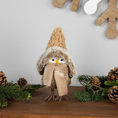 Northlight 8-in. Woodland Bird in Winter Hat Christmas Figurine Table Decor