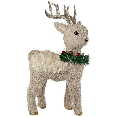 Northlight 13.75-in. Woodland Reindeer With Wreath Christmas Figure Table Decor
