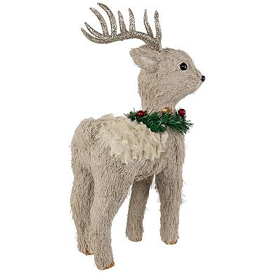 Northlight 13.75-in. Woodland Reindeer With Wreath Christmas Figure Table Decor