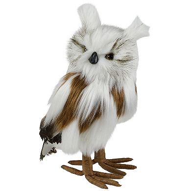 Northlight Standing Plush Winter Owl Christmas Figurine - 11.5"