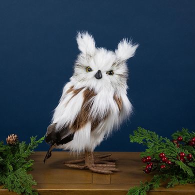 Northlight Standing Plush Winter Owl Christmas Figurine - 11.5"