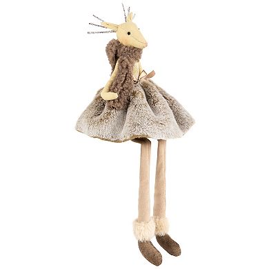 Northlight Sitting Reindeer Girl with Dangling Legs Christmas Figure - 18"
