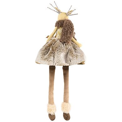Northlight Sitting Reindeer Girl with Dangling Legs Christmas Figure - 18"