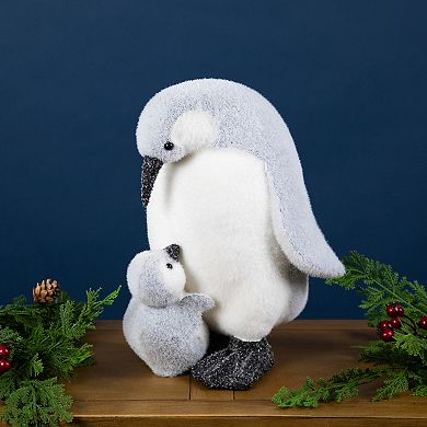 Northlight Mother Penguin with Chick Christmas Figurine - 10.75"