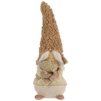 Northlight Standing Gnome Girl with Plush Hat Christmas Figurine - 11.5"