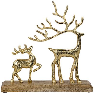 Northlight Reindeer and Fawn Metal Christmas Figure - 10.25" - Gold