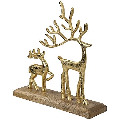 Northlight Reindeer and Fawn Metal Christmas Figure - 10.25" - Gold