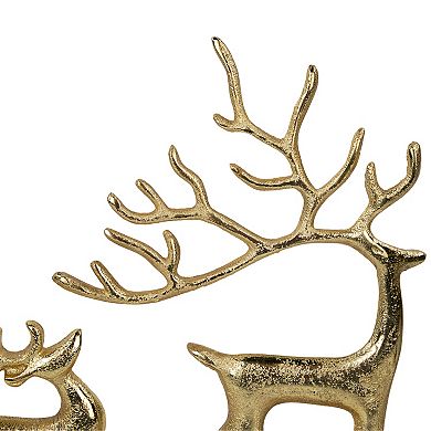 Northlight Reindeer and Fawn Metal Christmas Figure - 10.25" - Gold