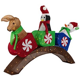 Northlight Lighted Winter Friends Christmas Coaster Outdoor Decoration - 4.5' - LED Warm White