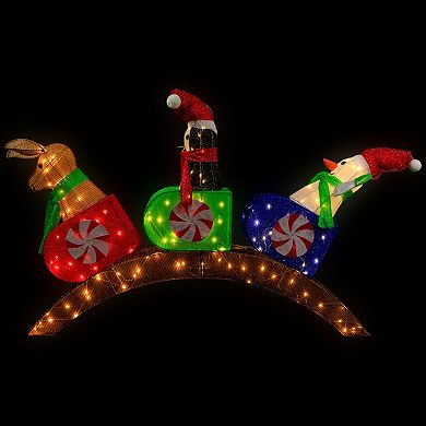 Northlight Lighted Winter Friends Christmas Coaster Outdoor Decoration - 4.5' - LED Warm White