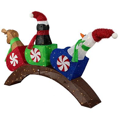 Northlight Lighted Winter Friends Christmas Coaster Outdoor Decoration - 4.5' - LED Warm White