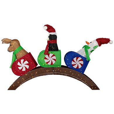 Northlight Lighted Winter Friends Christmas Coaster Outdoor Decoration - 4.5' - LED Warm White