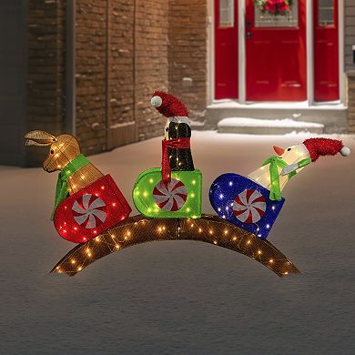 Northlight Lighted Winter Friends Christmas Coaster Outdoor Decoration - 4.5' - LED Warm White